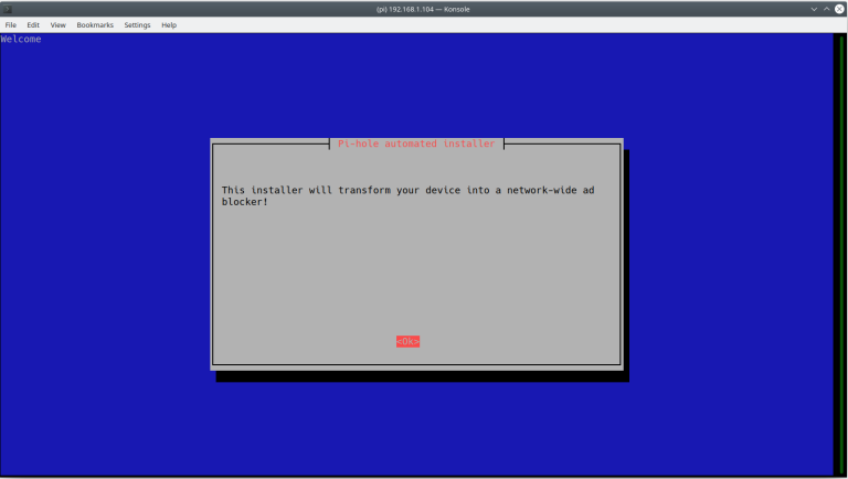 pi-hole install screen 1