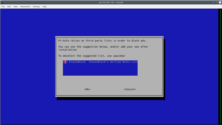 pi-hole installation ad list