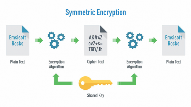 Symmetric cryptography graphic